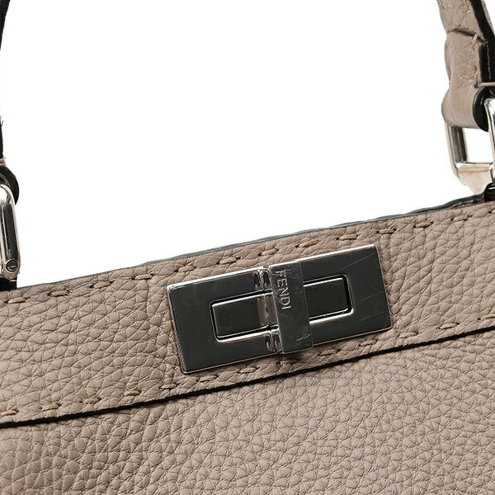 Fendi Peekaboo I See You Medium 8BN321 Selleria Leather Grey (Greige) - Picture 5 of 8